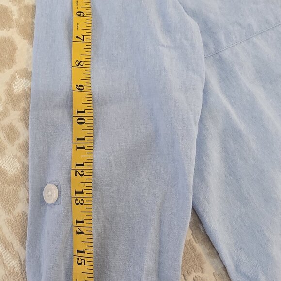Jones NY Women's Light Blue Button-Up Shirt XS  3/4 Sleeve Cotton Blend Casual - Picture 13 of 13